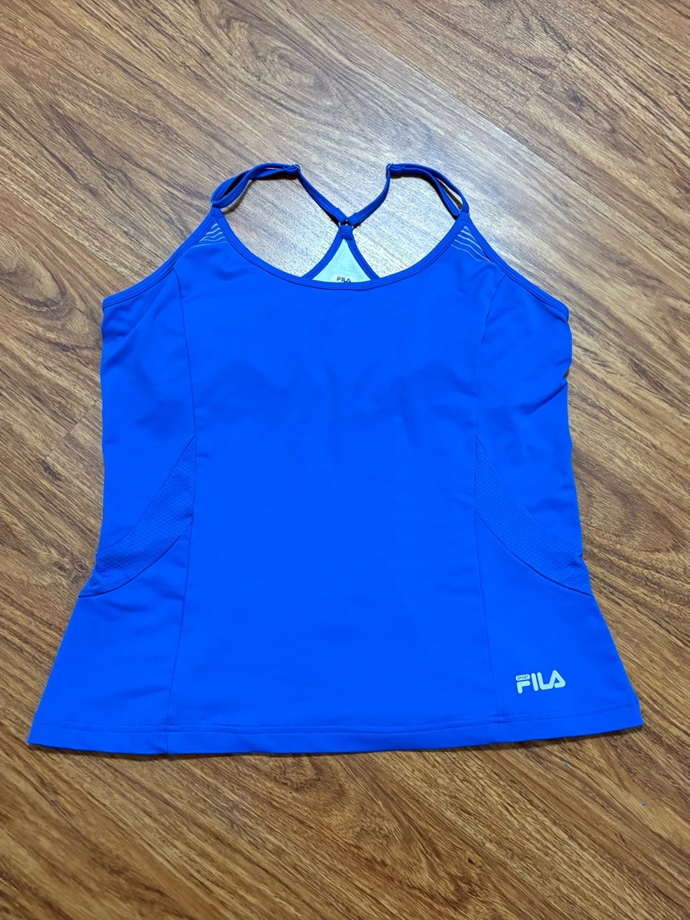 Fila Women's Blue Athletic Tank - Adjustable Straps - Built In Sports Bra - XL